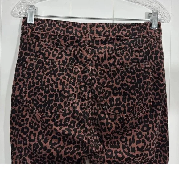 LOFT Size 27/4 Curvy High Waist Skinny Corduroy Pants animal print stretchy - Picture 5 of 13